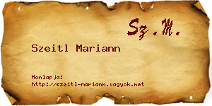 Szeitl Mariann névjegykártya