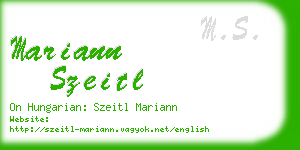 mariann szeitl business card